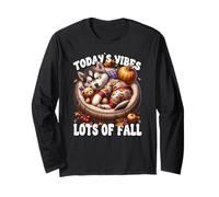 Siberian Husky Fall Vibes for Autumn Lover Husky Dog Mom Manche Longue