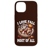 Siberian Husky Puppy I Love Fall Most of All for Husky Lover Coque pour iPhone 14