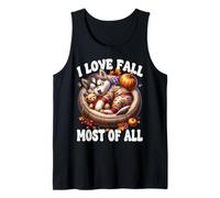 Siberian Husky Puppy I Love Fall Most of All for Husky Lover Débardeur