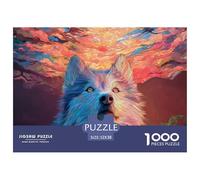 Siberin Husky in The Style of Vector Art 1000 Pcs Carton Extra-épais Coffret De Puzzles Colos-up Husky Stimulant Et Éducatif Jeu Familial Puzzles As Birthday Gifts 52x38cm/1000pcs