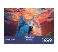 Siberin Husky in The Style of Vector Art 1000 Pcs Carton Extra-épais Coffret De Puzzles Colos-up Husky Stimulant Et Éducatif Jeu Créatif Puzzles pour Adultes Et Enfants 70x50cm/1000pcs