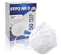 SIBILLA Masques FFP2 Blancs Jetables - Lot 50 Pièces | Masque Respiratoire Certifié EN 149 | FFP2 Masques NR D Élastiques Auriculaires | Fabriqué en Italie