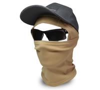 Sibo - Pack Tactique 3-en-1 Airsoft - Casquette Camouflage avec Scratch + Cagoule Légère + Lunettes UV - pour Airsoft, Paintball, Moto, Randonnée, Cyclisme, Outdoor (Noir/Brun)