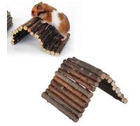 SIBOMTEX - Clôtures en bois - Jouet en bois pour hamster - Fournitures pour animaux domestiques - Cage pour hamster - Pont en bois - Jouet à mâcher en forme de lézard