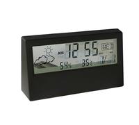 SIBOMTEX Réveil numérique transparent avec date, température, humidité, petite horloge de table avec répétition pour chambre à coucher, bureau