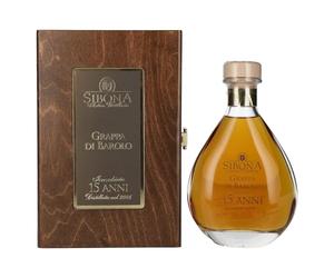 Sibona RISERVA SPECIALE Grappa di Barolo 15 ANNI 44% Vol. 0,5l in Holzkiste