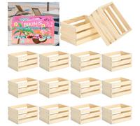 Sibosen Lot de 12 caisses de rangement décoratives en bois rustiques de 12,7 cm pour décoration de ferme