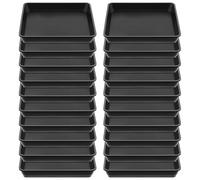 Sibosen Lot de 20 pots de fleurs carrés - En plastique - Pour plantes d'extérieur et d'intérieur - Rectangulaire - 15 x 15 cm