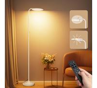 SIBRILLE 36W Lampadaire Sur Pied Salon, 2400lm Super Lumineux Moderne Lampadaire LED Dimmable avec Télécommande, 3000K-6000K Lampe sur pied Lampe de Lecture Rotative pour Salon Chambre Bureau(Blanc)