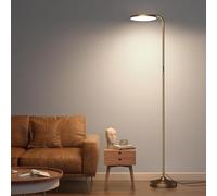 SIBRILLE 36W Lampadaire Sur Pied Salon, Super Lumineux, Moderne Lampadaire LED Dimmable avec Télécommande, 3000K-6000K Lampe sur pied Lampe de Lecture Rotative pour Salon Chambre Bureau, Marron