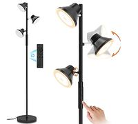SIBRILLE Lampadaire LED Dimmable 36W, 2500LM Lampadaire sur Pied Salon Avec Télécommande, Lampe sur Pied 4 Températures de Couleur, 3 Lampes Réglable LED pour Salon Chambre Bureau [2024 Mise à jour]