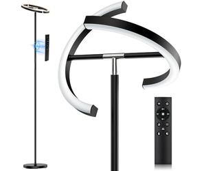 SIBRILLE Lampadaire LED Dimmable Noir Lampadaires Lampadaire 20W Moderne Uplighter avec Télécommande 1300LM 3000K-6000K Blanc Chaud Blanc Froid Lampe de Lecture pour salon, Chambre, Bureau, Hôtel