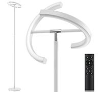 SIBRILLE Lampadaire sur Pied Salon, Lampadaire Dimmable avec Télécommande & Contrôle Tactile, 1300LM 3000K-6000K, 22W Moderne Haut Lampe de Lecture pour Chambre Bureau, Blanc
