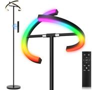 SIBRILLE RVB Lampadaire LED Dimmable, 20W Lampadaire sur Pied Salon Moderne avec Télécommande 1300lm 3000K-6000K Lampe LED sur Pied pour Salon Chambre Bureau Hôtel