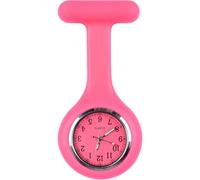SibyTech Montre d'infirmière de poche avec broche et clip, montre à broche en silicone pour soins de santé, médecin, ambulancier, médical, design phosphorescent (rose vif)