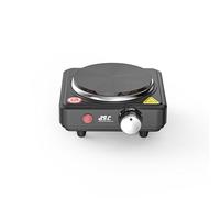 SIC Plaque de cuisson électrique portable à un feu, en fonte, température réglable, pour camping, voyage, cuisine extérieure (Noir, 500W)