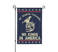 Sic-Semper Tyrannis - Drapeaux « Pas de roi en Amérique » - Protestation - Résistance - Drapeau de 47 yards (30,5 x 45,7 cm) - Bannière de jardin sans mât