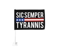 Sic Semper Tyrannis No King In America Protest Resist-47 Drapeau de voiture 45 x 30 cm (18 x 12 pouces) Double