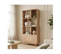 Sicaan bibliothèque scandinave h.180cm 2 portes et 6 niches finition chêne - lila