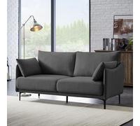 Sicaan Canapé 2 Places Industriel Sasha en Tissu Gris Foncé - Canapé Droit Compact et Élégant - Sofa Moderne Style Urbain Chic et Confortable pour Salon, Bureau ou Appartement - 173 x 85 x 86 cm