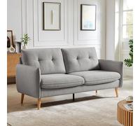 Sicaan Canapé 2 Places Scandinave CHLOÉ en Tissu Gris Clair - Sofa Droit Compact et Élégant - Canapé Moderne et Confortable Style Nordique pour Salon, Chambre ou Bureau - 182 x 82 x 92 cm