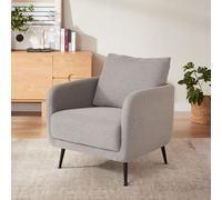 Sicaan Fauteuil de Salon Emma en Tissu Gris Clair - Fauteuil Design Moderne et Élégant - Chaise d’Appoint Confortable - Assise Rembourrée et Durable pour Salon, Chambre ou Bureau - 71 x 75 x 81 cm