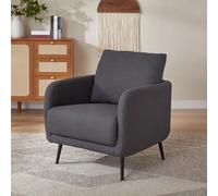 Sicaan Fauteuil Design Emma Tissu Bouclette Gris Souris - Fauteuil Moderne et Confortable - Assise Ergonomique Élégante pour Salon, Chambre ou Bureau - Style Contemporain Chic 71x75x81 cm