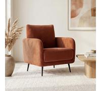 Sicaan Fauteuil Design Emma Velours Côtelé - 81 x 72 x73 cm Terracotta - Style Contemporain - Assise Intérieure Moderne - Tissu Doux Et Texturé - Mobilier Salon Chambre Bureau - Confort Quotidien -