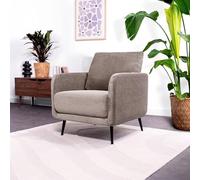 Sicaan Fauteuil Design Emma Velours Côtelé Taupe - Siège Confortable et Moderne - Assise Ergonomique pour Salon, Chambre ou Bureau - Style Contemporain Élégant 71x75x81 cm