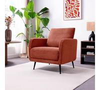 Sicaan Fauteuil Design Emma Velours Côtelé Terracotta - Fauteuil Moderne et Confortable - Assise Ergonomique Élégante pour Salon, Chambre ou Bureau - Style Contemporain Chic 71x75x81 cm