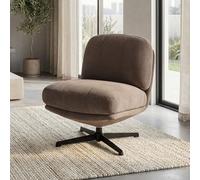 Sicaan Fauteuil pivotant 360° Velours côtelé Taupe - Confort Enveloppant Salon Bureau Coin Lecture - 80x67x78 cm - Pied métal Noir Stable - Collection Lena Design Moderne