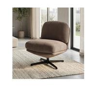 Sicaan fauteuil pivotant moderne lena velours côtelé taupe