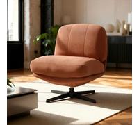 Sicaan Fauteuil pivotant Moderne Lena Velours côtelé Terracotta