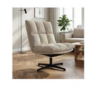 Sicaan fauteuil pivotant moderne tao velours côtelé beige