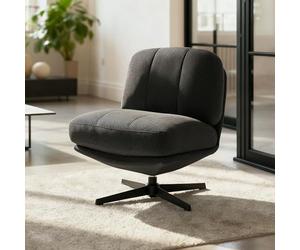 Sicaan Fauteuil pivotant Moderne Velours côtelé Anthracite - 80x67x78 cm - Collection Lena - Assise Confortable - Rotation Fluide - Design Contemporain élégant - Kit