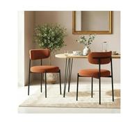 Sicaan lot de 2 chaises rembourrées velours côtelé terracotta et pieds métal noir iris