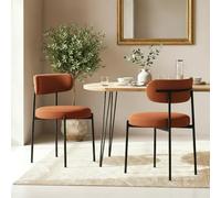 Sicaan Lot de 2 chaises Terracotta Velours côtelé - 79x53,5x51 cm - Collection Iris - Design Moderne Chaleureux - Assise Confortable - Pieds Robustes Stables - Livrées en kit