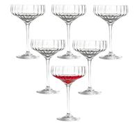 SICANAUO Lot de 6 verres à cocktail en cristal de 33 ml - Verres à martini uniques - Margarita - Champagne - Vintage - Pour vin, cocktails, bar, fêtes et cadeaux