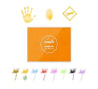 Sicheii Grands tampons encreurs lavables pour tampons en caoutchouc pour empreintes de mains et de pieds, tampon encreur pour empreintes de pattes de chien, partenaire artisanal, couleur pour tissu,