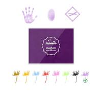 Sicheii Grands tampons encreurs lavables pour tampons en caoutchouc pour empreintes de mains et de pieds, tampon encreur pour empreintes de pattes de chien, partenaire artisanal, couleur pour tissu,