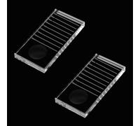 Sicheii Lot de 2 plateaux en cristal pour extensions de cils, carrelage de cils, support de colle transparent pour extensions de cils, plateau en verre, 10 x 5 x 1 cm