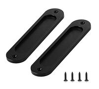 Sicheii Lot de 2 poignées de porte de grange de 15,2 cm, poignées de porte de grange coulissantes, poignées de porte encastrées, poignées de porte de grange rustiques, coins ronds pour placard,