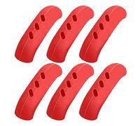 Sicheii Lot de 6 poignées en silicone pour poêle à frire en fonte, housses antidérapantes résistantes à la chaleur, manchons d'assistance pour poignée de poêle, poignée chaude (rouge)