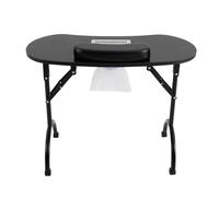 SICHENSH Table de manucure pliable, portable, table de manucure mobile, kit de manucure avec aspiration, table à ongles pliable avec roulettes, 90 x 40 x 72,5 cm (noir)