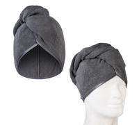 Sichler Beauty 2 serviettes turbans en microfibres pour cheveux - coloris gris