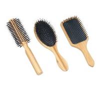 Sichler Beauty : 3 brosses à cheveux en bambou : ronde, plate et ovale G