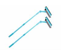 2 lave-vitres articulés télescopiques avec éponge et raclette [Sichler Haushaltsgeräte]