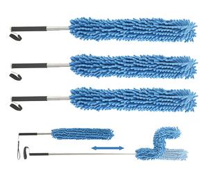 Sichler Haushaltsgeräte 3 plumeaux malléables en microfibre avec manche télescopique 135 cm