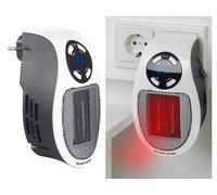 Sichler Haushaltsgeräte Chauffage soufflant pour prise murale avec thermostat, minuterie et écran LED