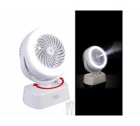 Sichler Haushaltsgeräte Ventilateur de table rechargeable avec brumisateur et anneau LED VT-26.T